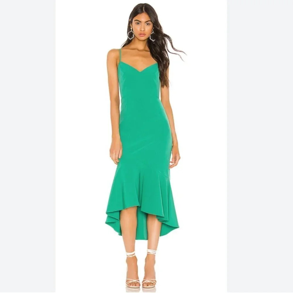 NWT BARDOT Lisandra Midi Dress In Greenlake Size 10/L